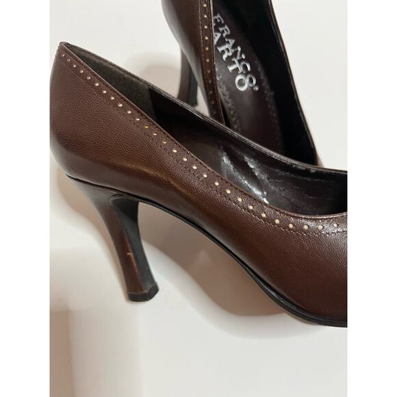 Franco Sarto Brazilian leather peep toe pumps 8 M‎ 3 1/2" heel Excellent - Picture 3 of 5